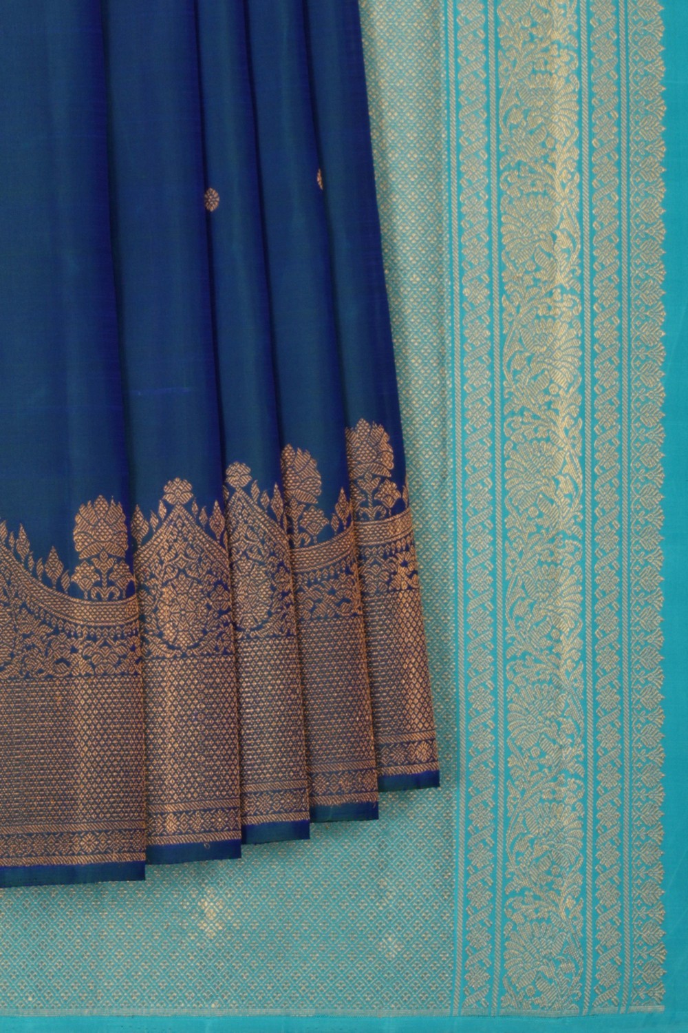 Image of Kanchipuram Silk Blue Saree